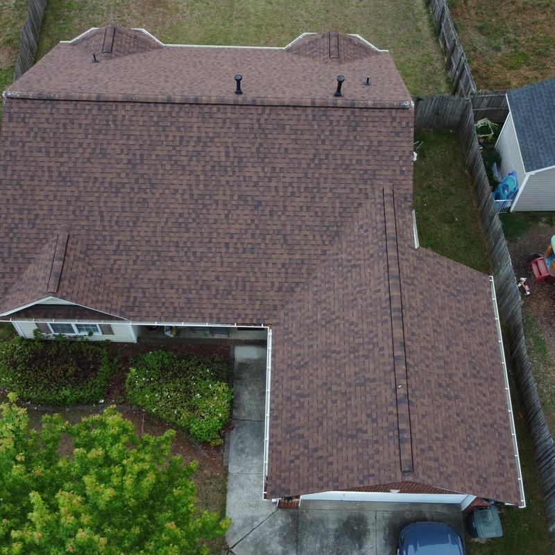 Architectural shingle roof with ventilation and flashings