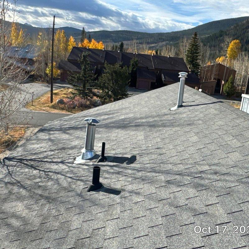 Owens Corning asphalt shingles with vent flashing