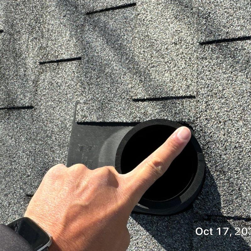 Turtle-style attic vent on asphalt shingle roof