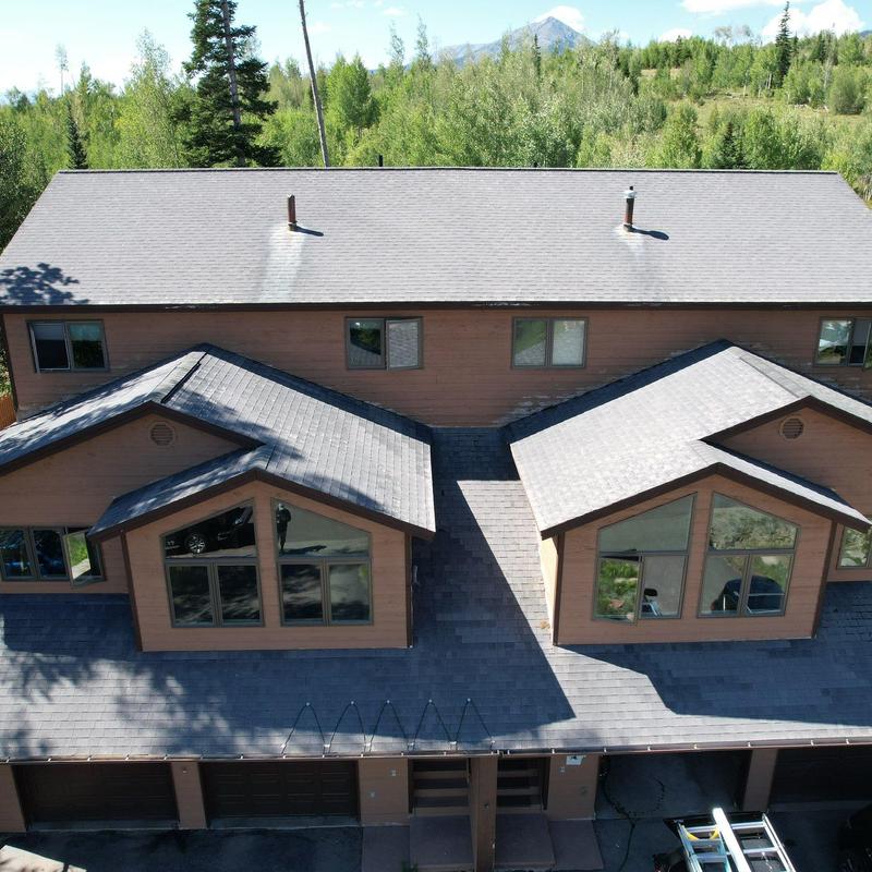 Owens Corning asphalt roof system with new gutters
