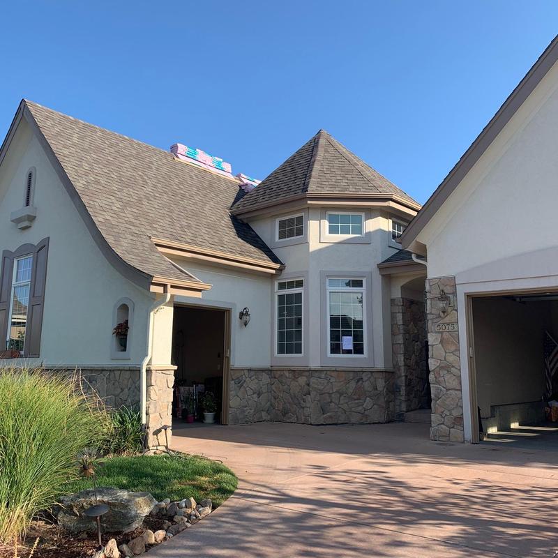 Asphalt shingle roof hail damage estimate Idaho Springs CO