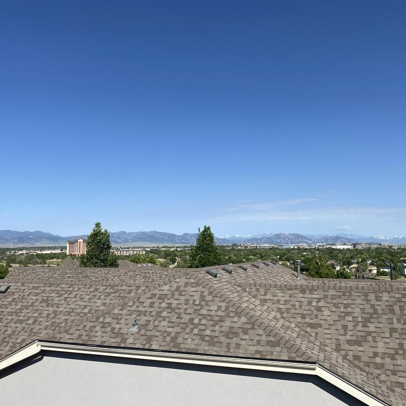 Asphalt shingle roof with mountain view in Idaho Springs