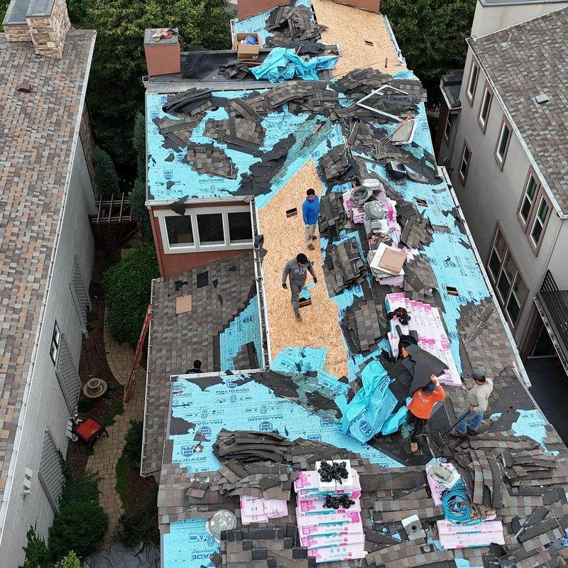 Asphalt shingle roof system replacement with underlayment