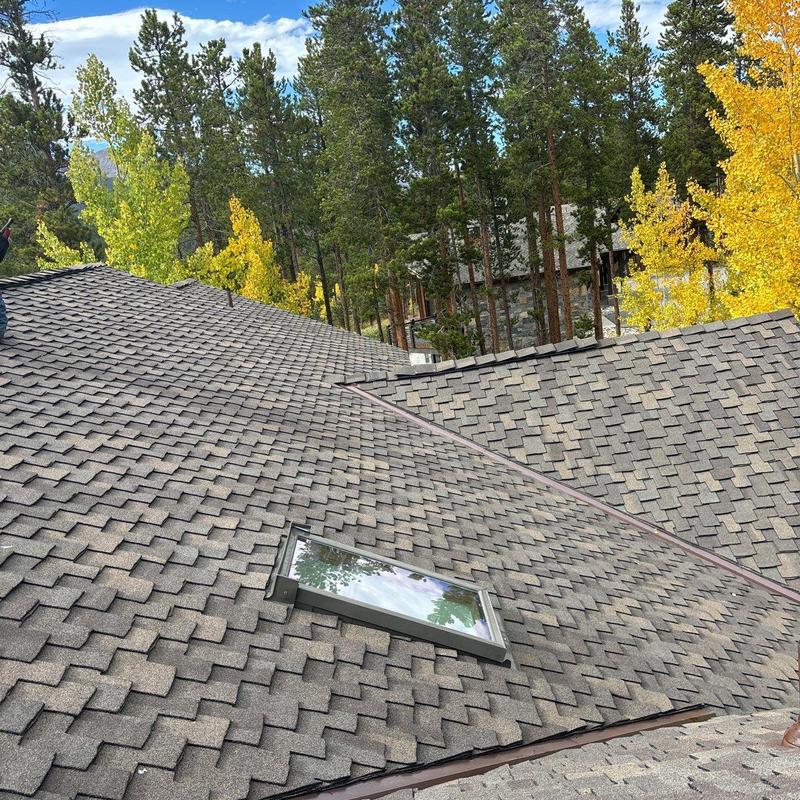 Owens Corning asphalt shingle roof with skylight flashing