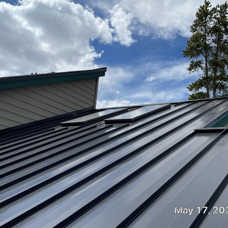 Standing Seam Panel roof with skylights, Idaho Springs