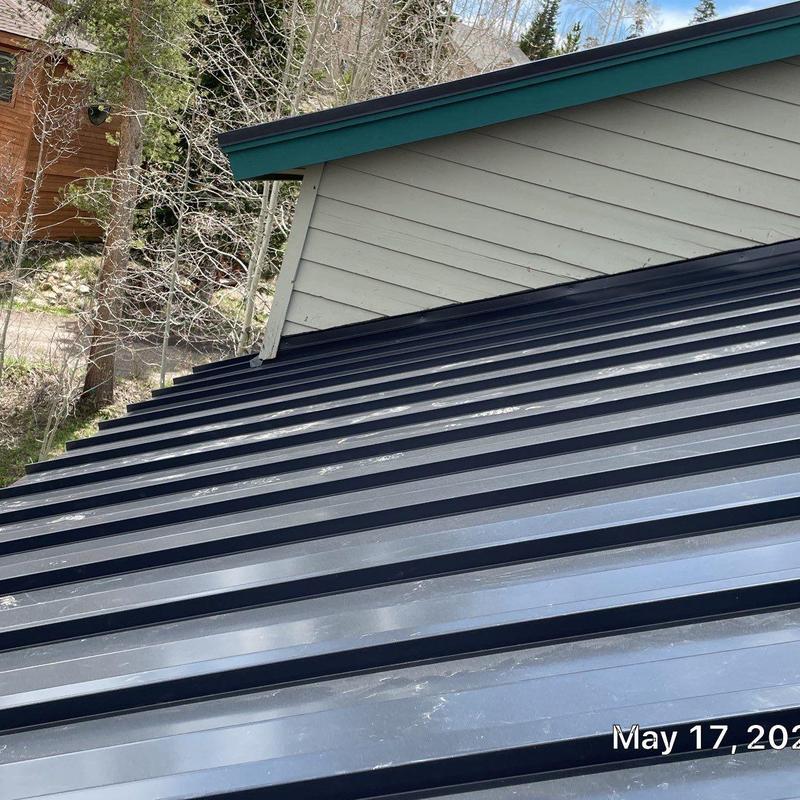 Standing Seam Metal Roof panels installed on slope