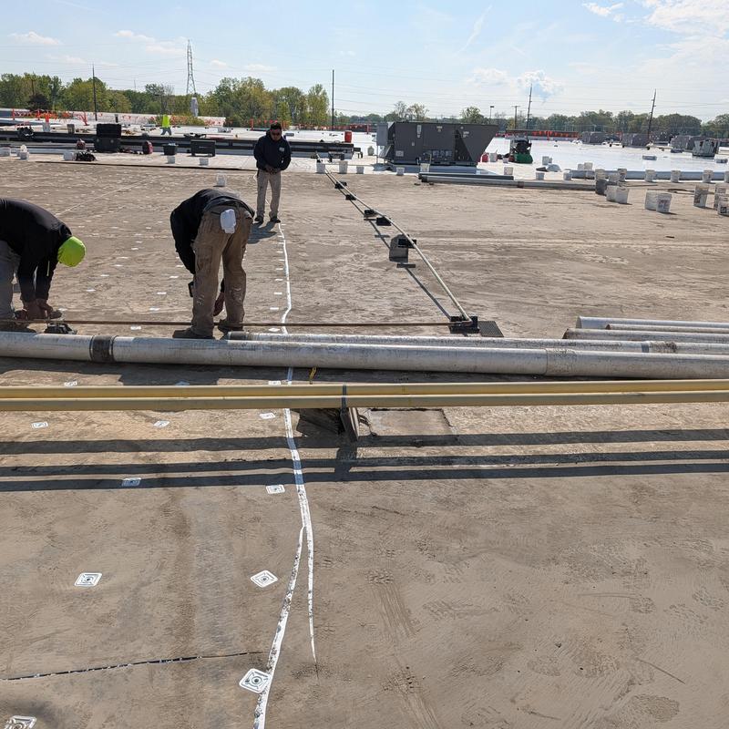 TPO single ply roof membrane restoration on commercial roof