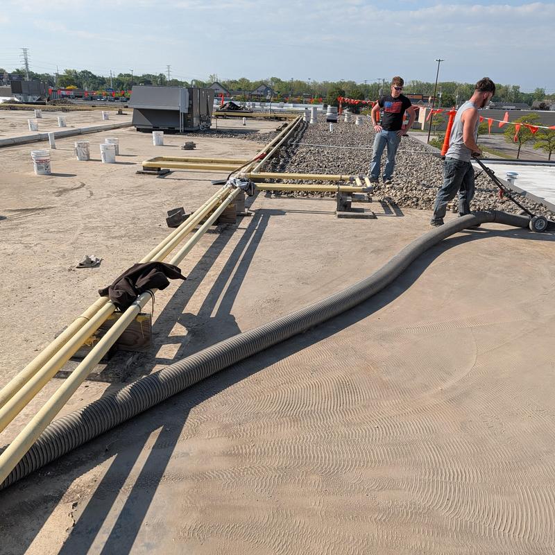 TPO single ply roof restoration on flat commercial roof