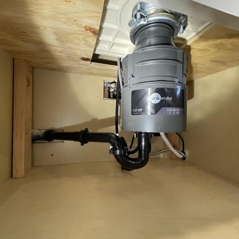 Badger 5 garbage disposal installed under sink