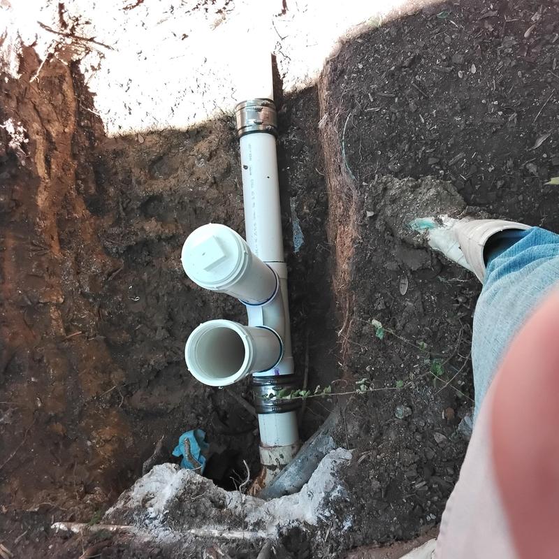 Four-inch two-way clean outs with CT bands installation