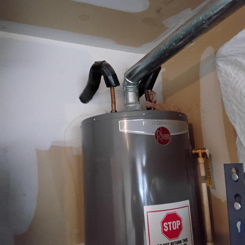 Water heater ball valve and flex line installation