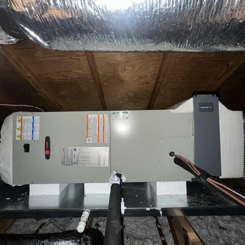 Air handler and new ductwork installation in attic Air handler and new ductwork installation in attic