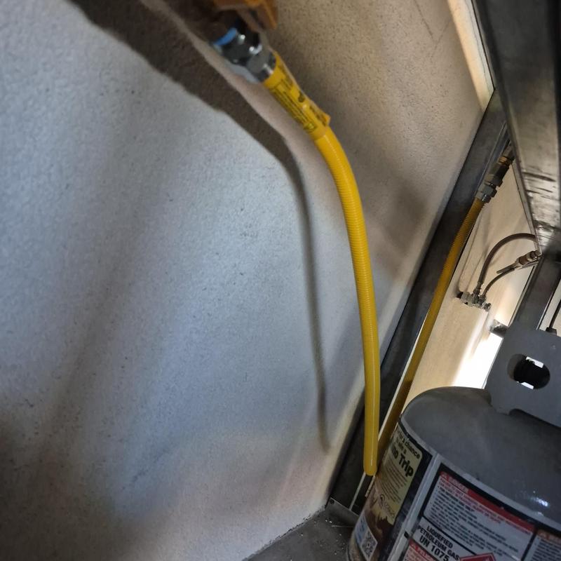 Propane grill gas line connection under counter Propane grill gas line connection under counter