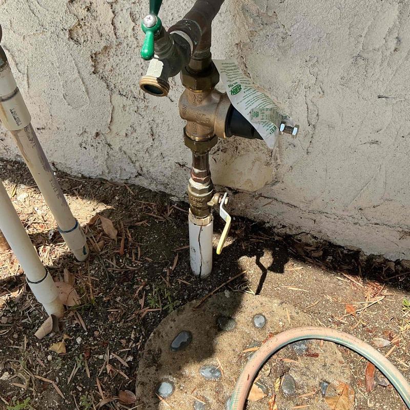 34 regulator with new gaskets on outdoor plumbing line