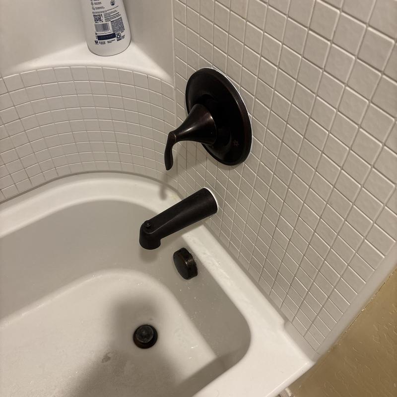 Moen Posi-Temp shower faucet and tub spout black Moen Posi-Temp shower faucet and tub spout black