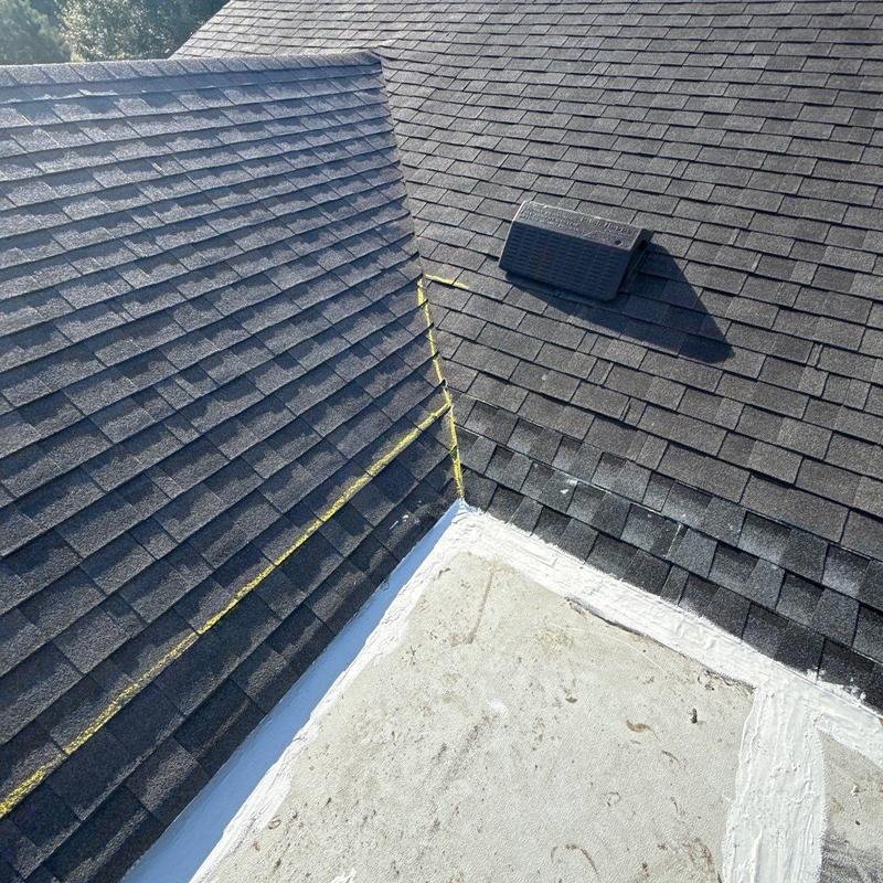 Residential roof shingles with leak inspection markings