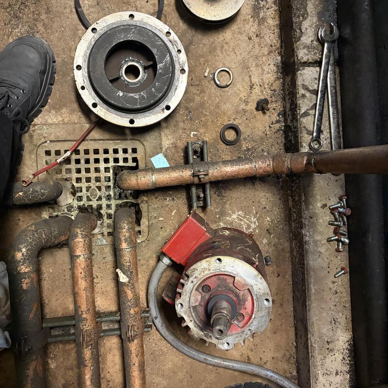 Boiler 1 pump seal and gasket replacement parts laid out
