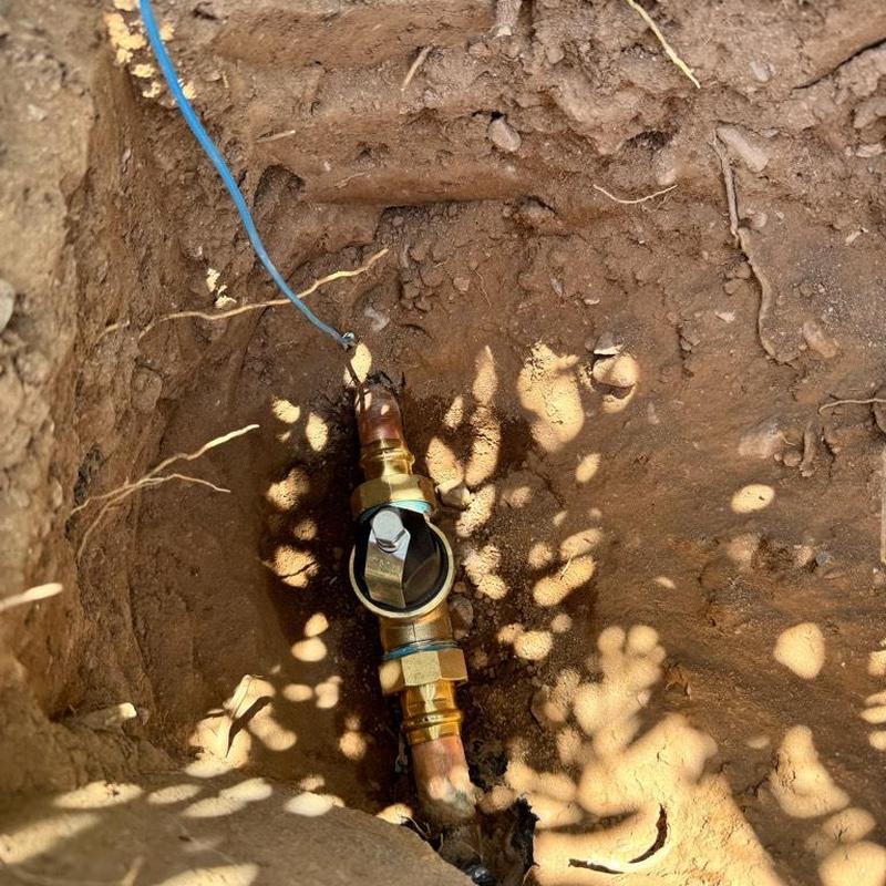 Pressure reducing valve on buried copper water main