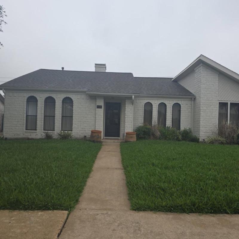 Asphalt shingle roof hail damage inspection on home Asphalt shingle roof hail damage inspection on home