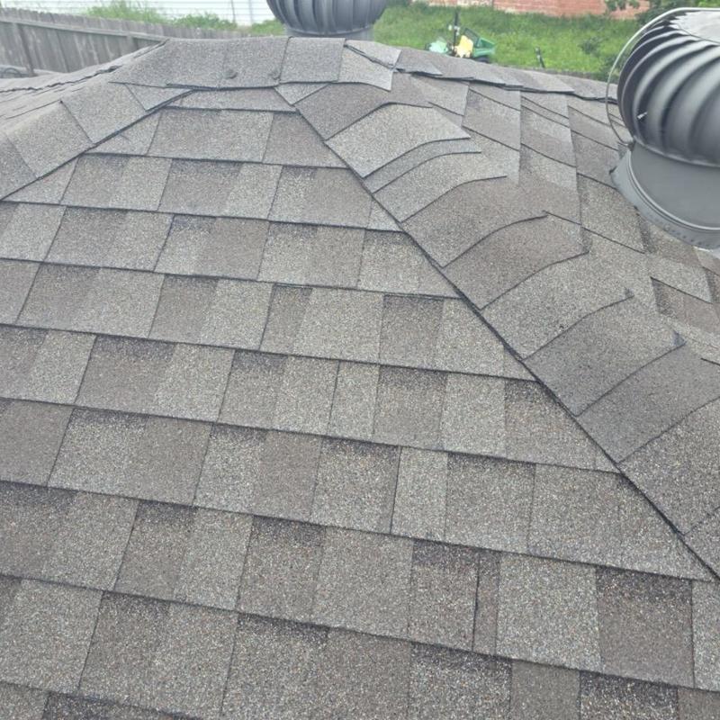 Asphalt shingle roof with hail damage inspection Asphalt shingle roof with hail damage inspection