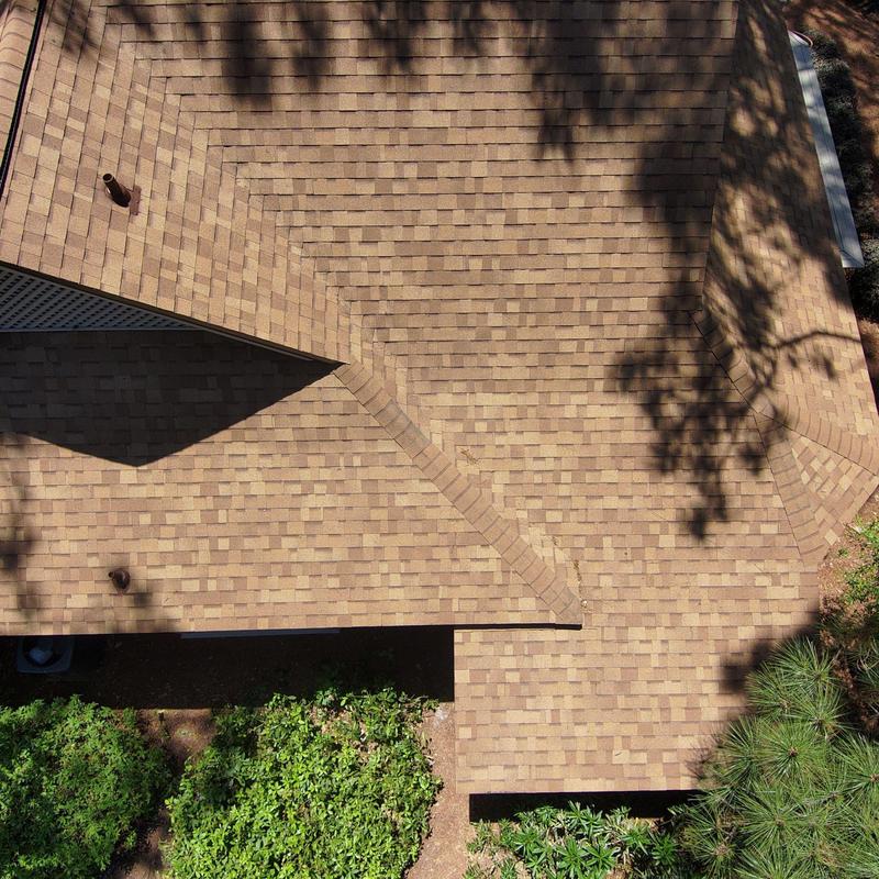 Owens Corning Oakridge shingle roof with seam tape Owens Corning Oakridge shingle roof with seam tape