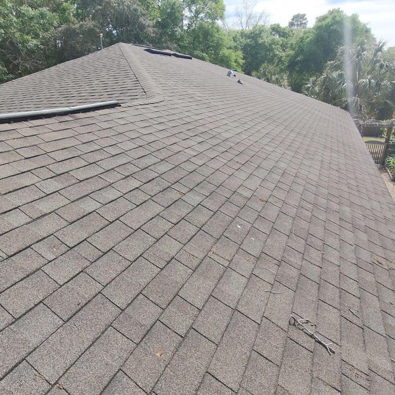 Asphalt shingle roof inspection on older residential house Asphalt shingle roof inspection on older residential house