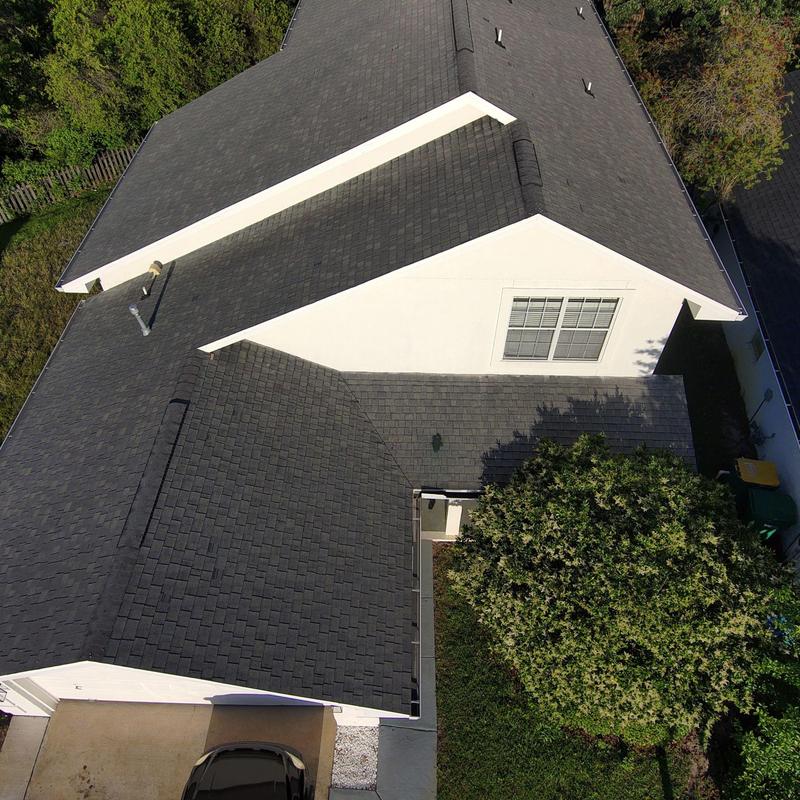 GAF Timberline HDZ shingle roof installation aerial view GAF Timberline HDZ shingle roof installation aerial view