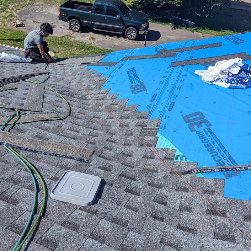 GAF HDZ shingle roof replacement with underlayment GAF HDZ shingle roof replacement with underlayment