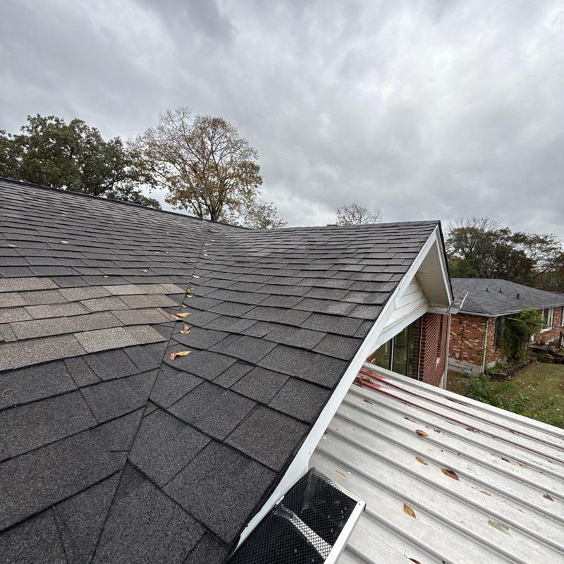 Asphalt shingles roof with hail damage inspection