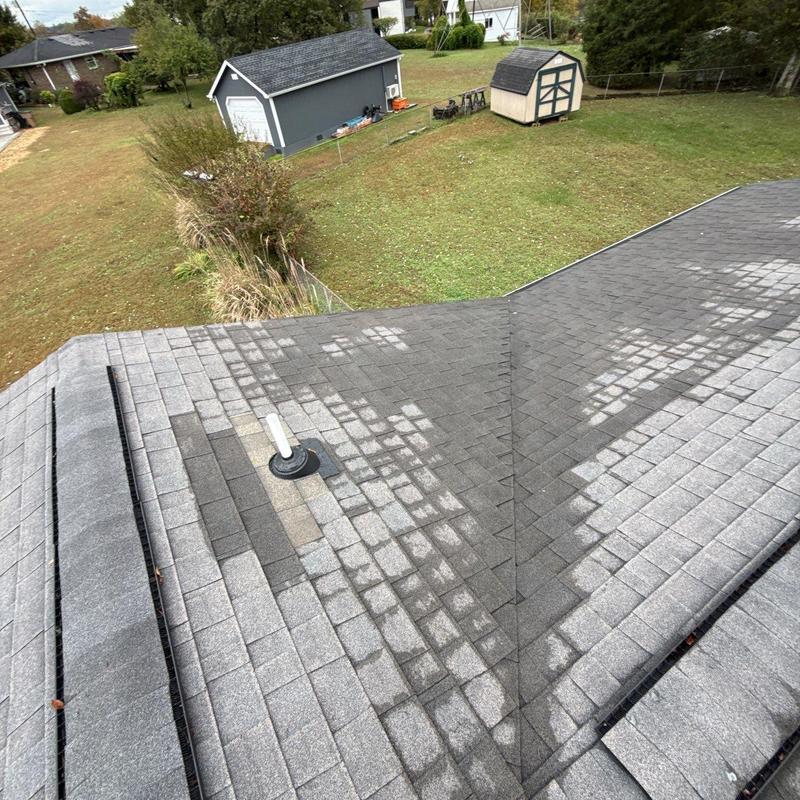 Roof shingles hail damage and ventilation inspection