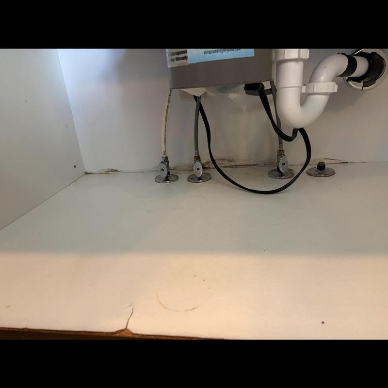 Under-sink plumbing connections and drain pipes with slight wear
