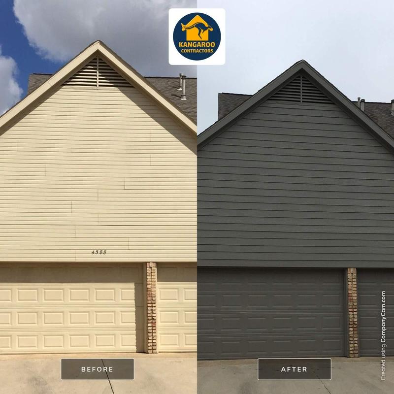 LP SmartSide lap siding and trim repaint before-after LP SmartSide lap siding and trim repaint before-after
