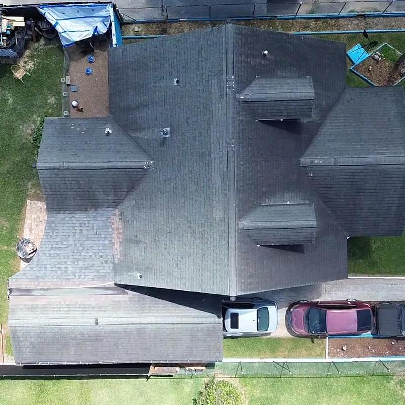 Asphalt shingle roof inspection on residential house