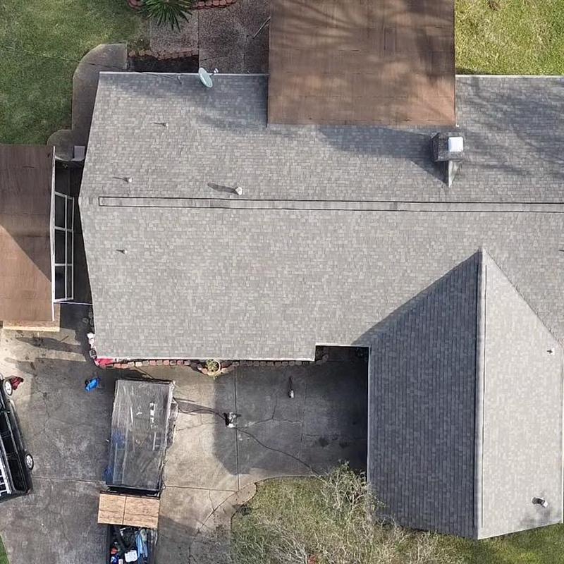 Owens Corning Oakridge roof installation aerial view