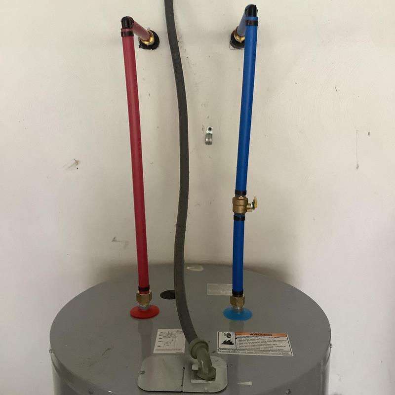 State Pro Line 50-gallon electric water heater pipes State Pro Line 50-gallon electric water heater pipes