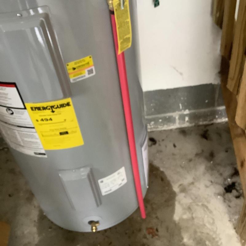 State Pro Line 50-gal electric water heater in garage State Pro Line 50-gal electric water heater in garage