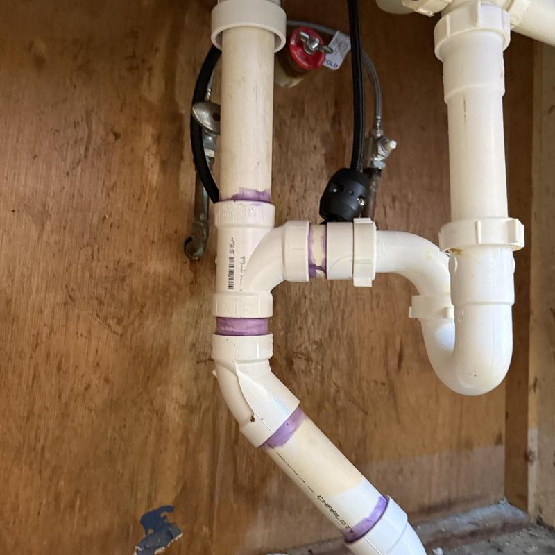 P-trap with air admittance valve under kitchen sink P-trap with air admittance valve under kitchen sink