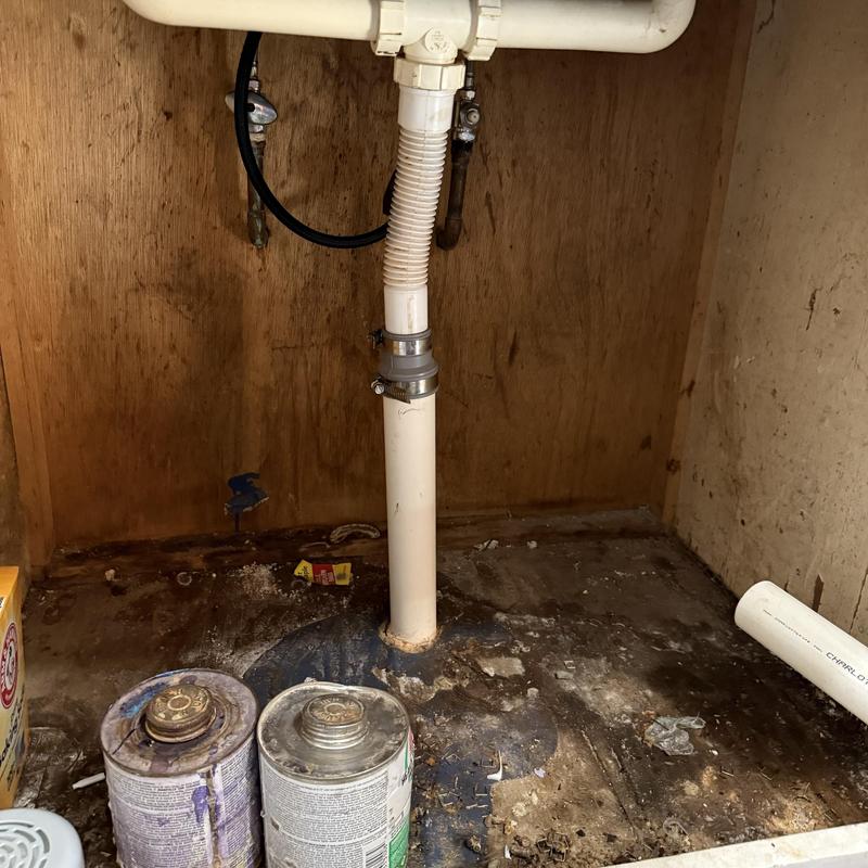 P-trap with air admittance valve under sink installation P-trap with air admittance valve under sink installation