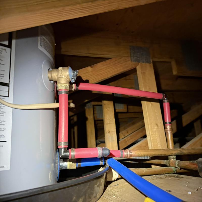 10-gallon electric water heater with PEX piping installation 10-gallon electric water heater with PEX piping installation
