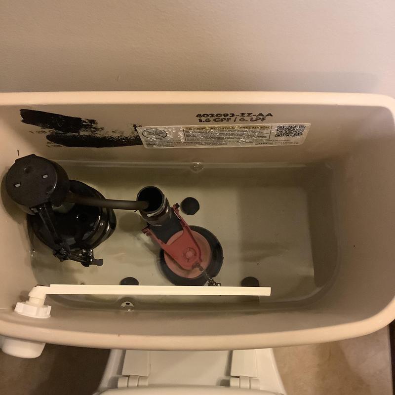 Sterling toilet tank with flush valve assembly Sterling toilet tank with flush valve assembly