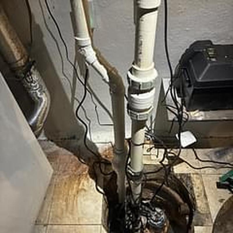 M63 primary sump pump and plumbing pipes installation