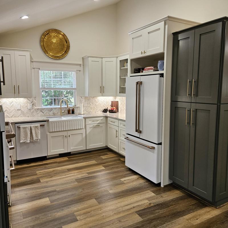 Farmhouse sink and white cabinetry kitchen remodel