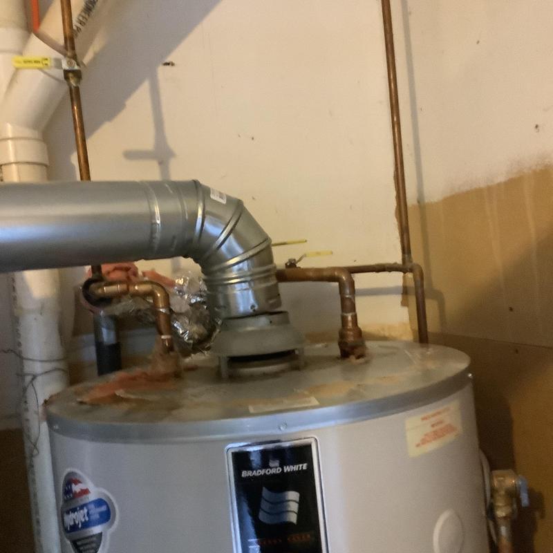 Bradford White gas water heater with vent pipe Bradford White gas water heater with vent pipe