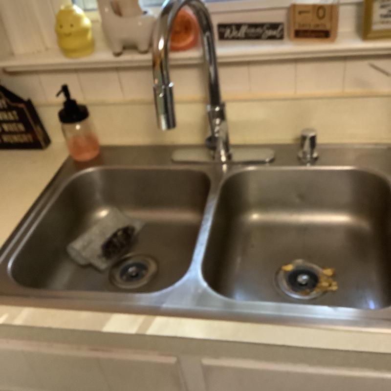 Kitchen sink faucet with dual basin stainless steel sink Kitchen sink faucet with dual basin stainless steel sink