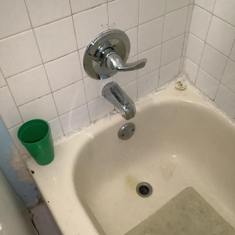 Delta single handle tub and shower faucet with chrome trim Delta single handle tub and shower faucet with chrome trim