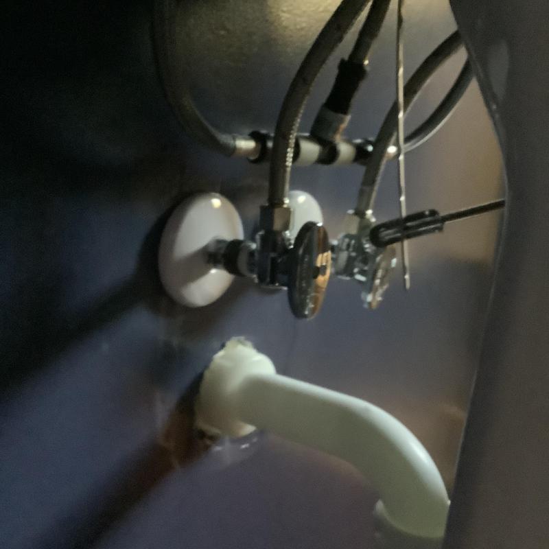 Pedestal sink water supply valves and drain piping installation Pedestal sink water supply valves and drain piping installation