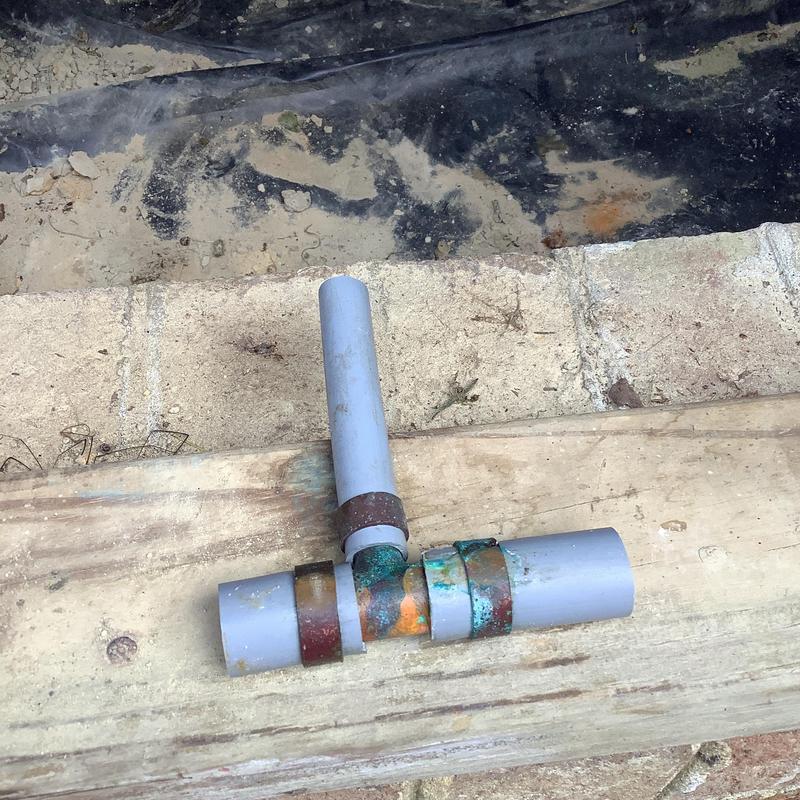 Quest waterline piping with corrosion on fittings Quest waterline piping with corrosion on fittings