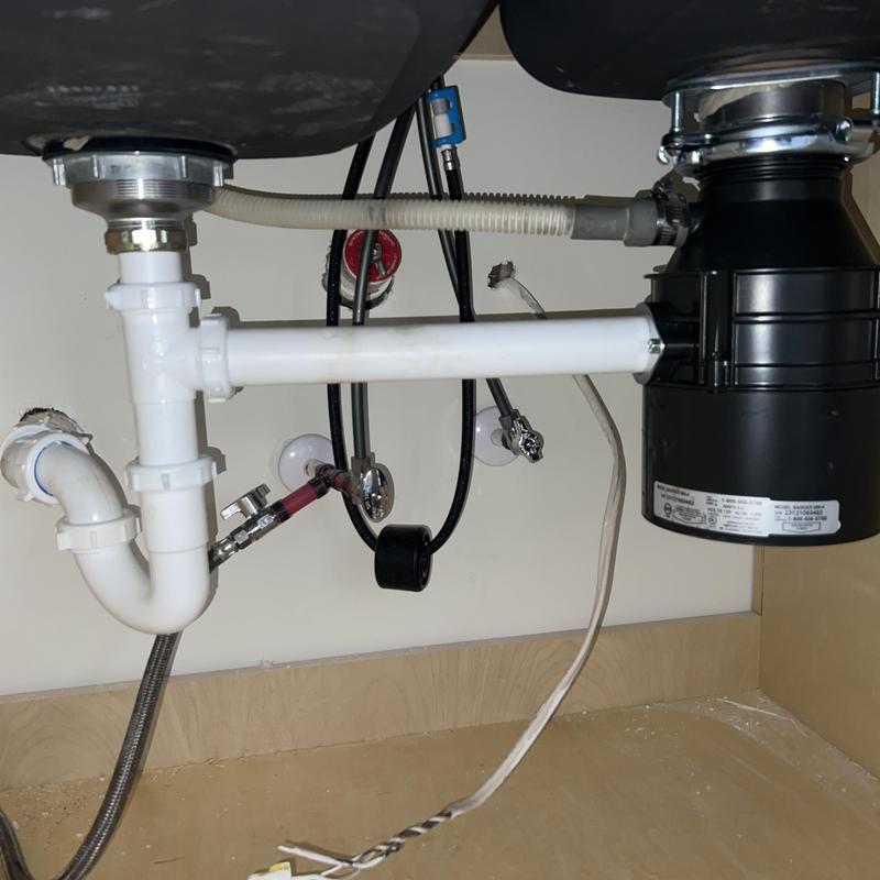 Garbage disposal and sink drain plumbing installation