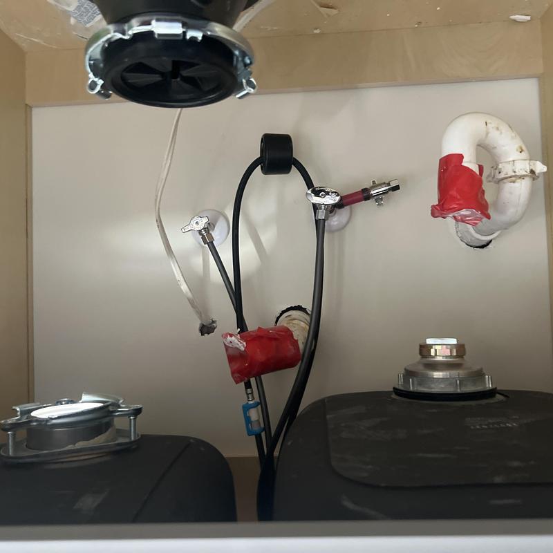 Garbage disposal and sink drain plumbing setup