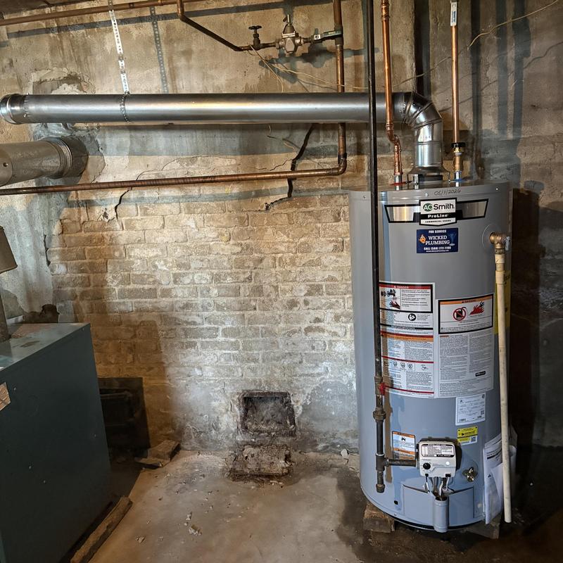 A.O. Smith gas water heater with vent piping A.O. Smith gas water heater with vent piping